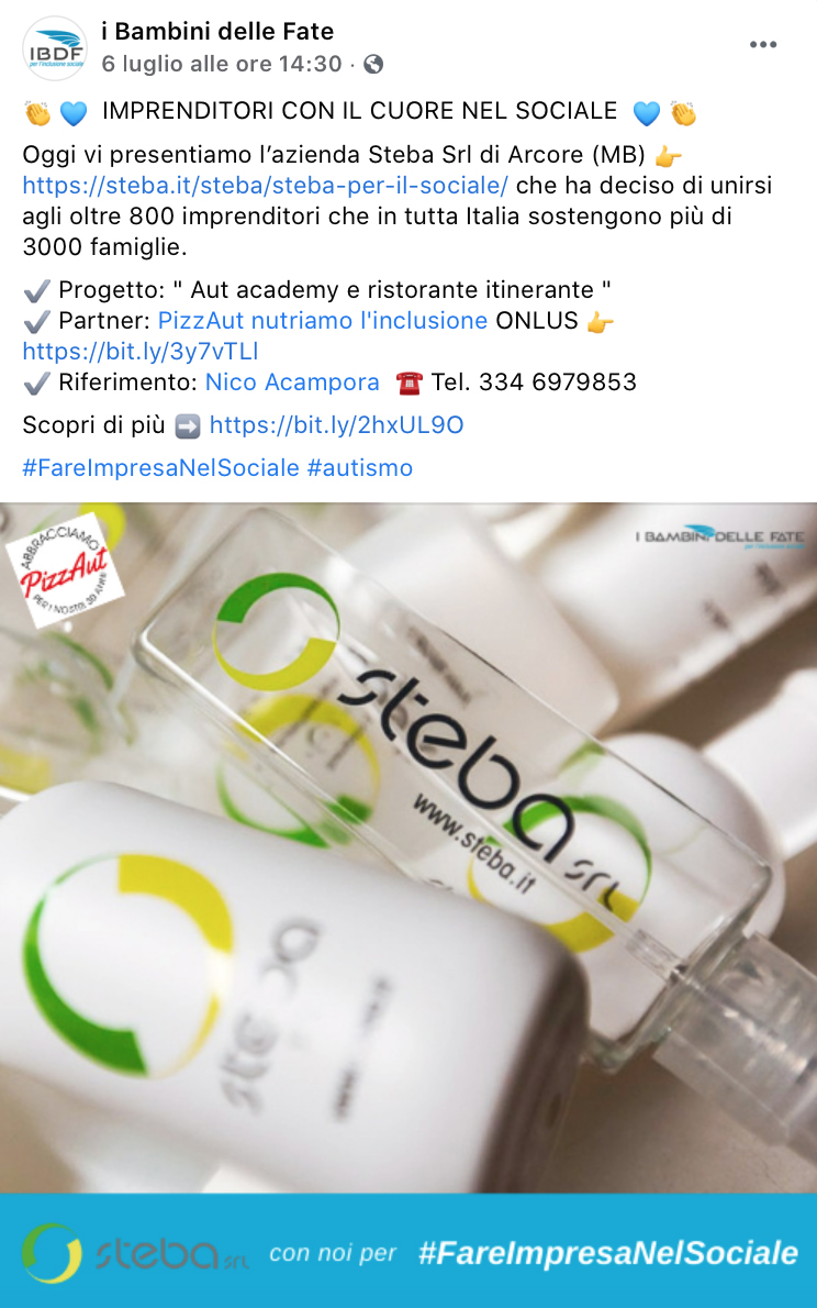 Fare Impresa nel Sociale Steba, i Bambini della Fate