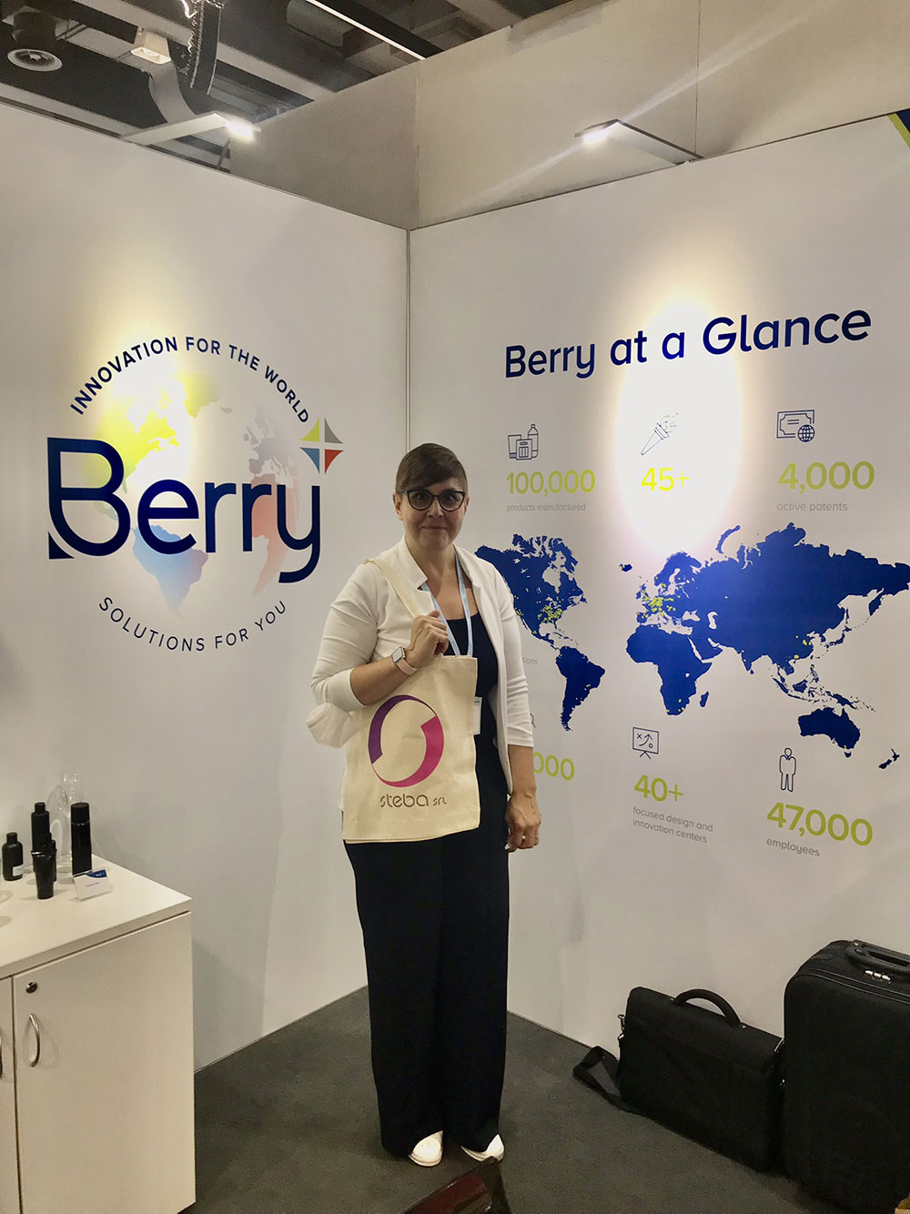 Alessandra from the Team at the Steba booth, Cosmopack 2022